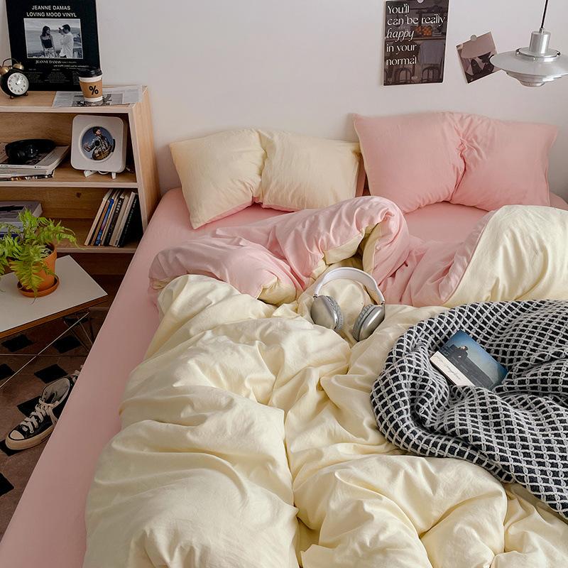 Class A Maternal And Infant Grade Colorable Bed Four-Piece Quilt Cover Student Bed Sheet House 3Pcs Set Factory