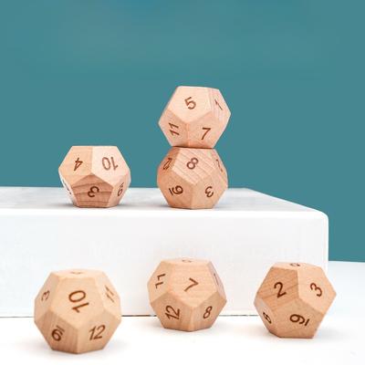 Dado digitale a dodici facce educazione matematica precoce per bambini cognizione interazione genitore-figlio sviluppo intellettuale giocattolo dado di legno