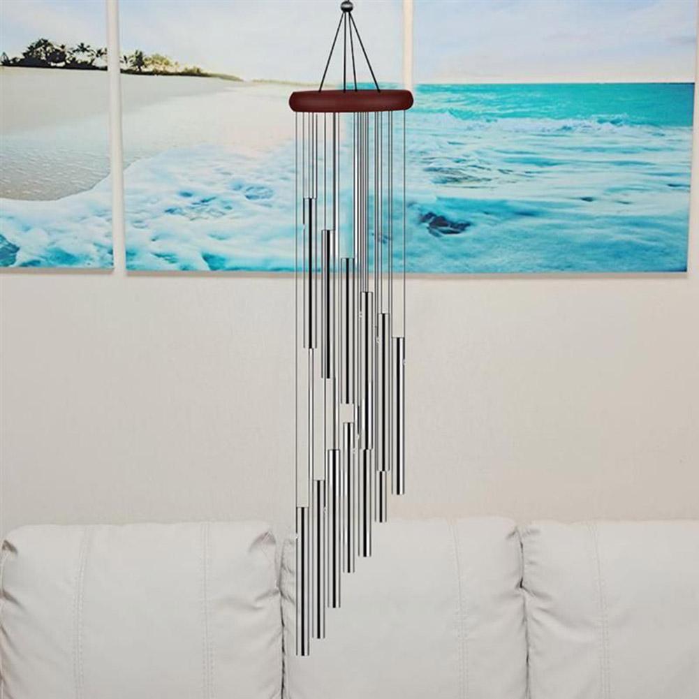 12 Tubes Wind Chime Aluminum Balcony Coffee Shop Gold
