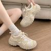 ins shoes women's fashion outdoor casual hiking shoes mesh lace-up retro platform sneakers
