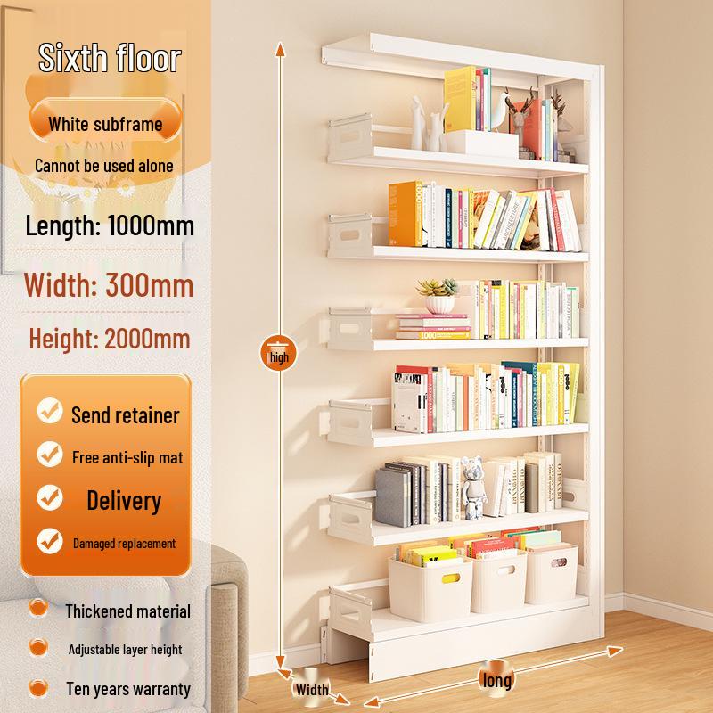 Steel Bookshelf with Whiteboard Doors, Multi-Layer Library Bookcase, Children's Picture Book Rack