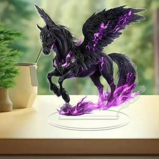 Acrylic Table Sign 2D Flat Fairy/Tree/Nativity Scene/Crow Desktop Ornament for Christmas Easter Home Office Shelf Tabletop Decor