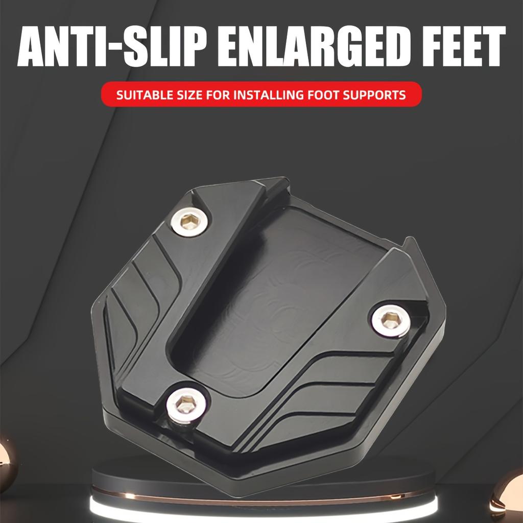 Aluminum Alloy Motorcycle Bike Kickstand Extender Foot Side Stand Extension Foot Pad Support Plate Motorbike Accessories