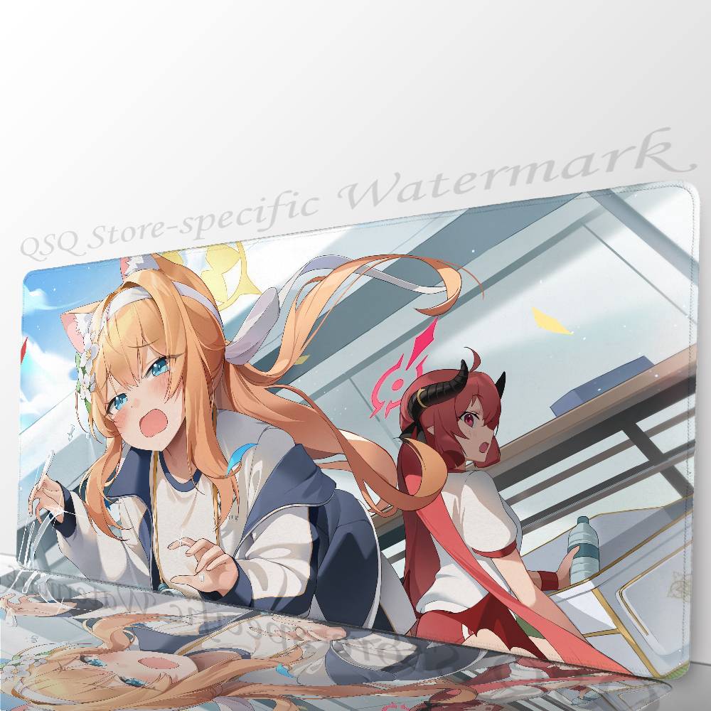 Iochi Mari Anime B-blue Archive Mousepad Non-slip Suitable For Office Computers Laptops E-sports Game Desk Mats XXL Keyboard