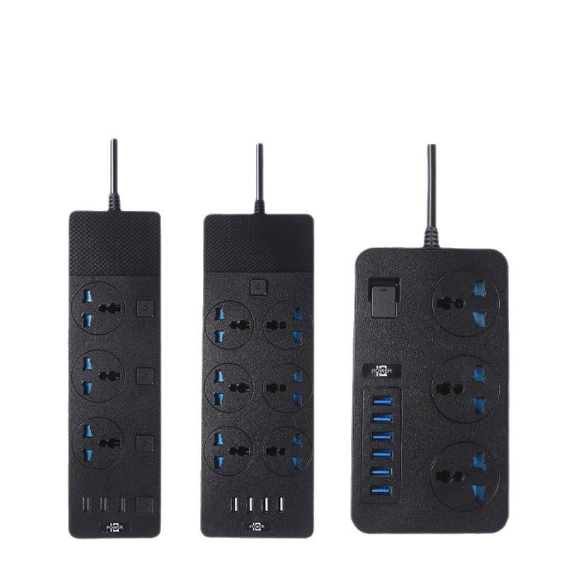 Multinational Power Strip: UK, EU, US Sockets with USB Converter & HK Plug Extension Cord