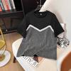 2026 Summer Women's Casual Sequin Patchwork Round Neck T-shirt