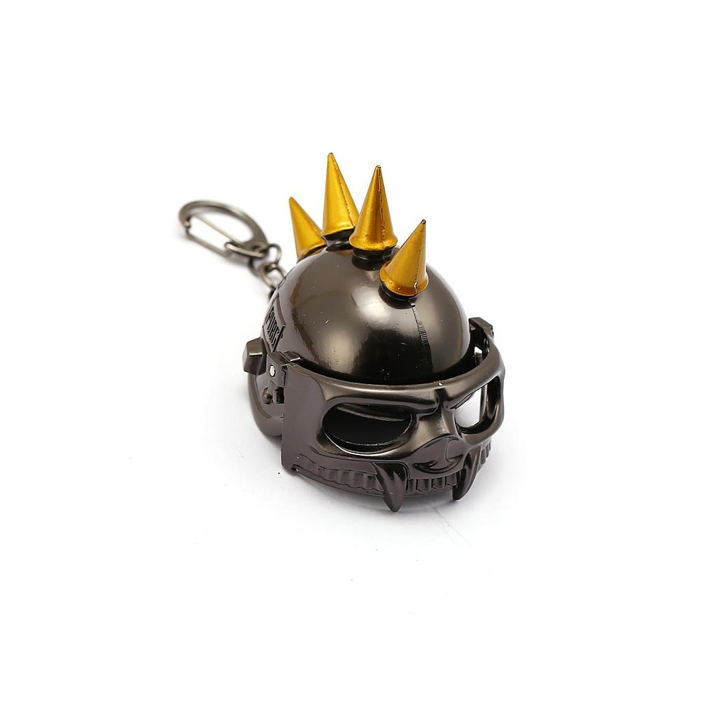 Punk 3D Helmet Keychain Spiked Skull Pendant Car Key Ring Gothic Accessories