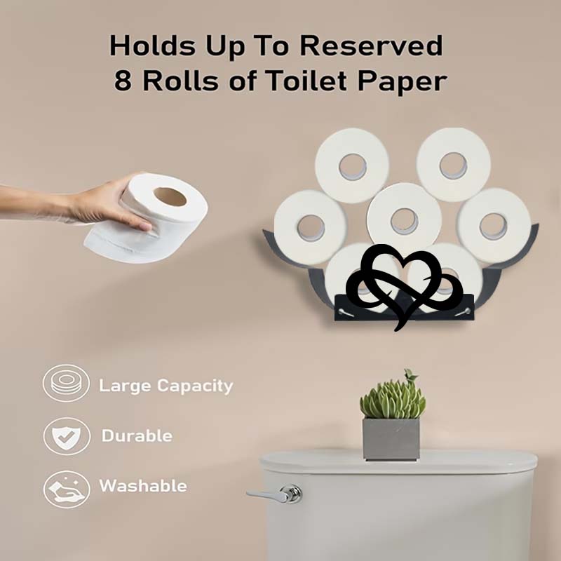 Wrought Wall Mounted Towel Holder - Large Capacity Decorative Roll for Kitchen, Bathroom, Room