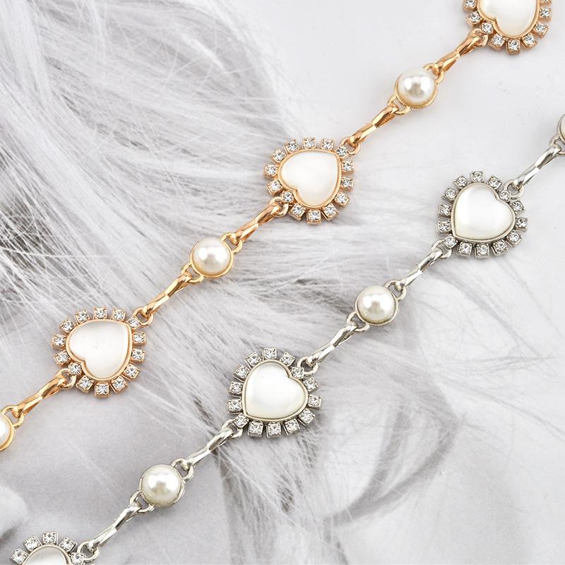 New Love Rhinestone Cat's Eye Stone Metal Women's Belt Chain Decorative Dress Suit High-end Waist Chain Women