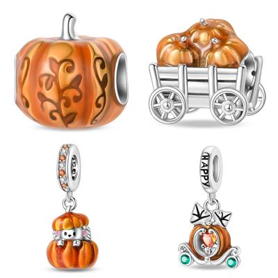 Pumpkin Hedgehog Pendant Beads Copper Plated 925 Silver Jewelry Diy Jewelry Accessories Bracelet String Decoration Material