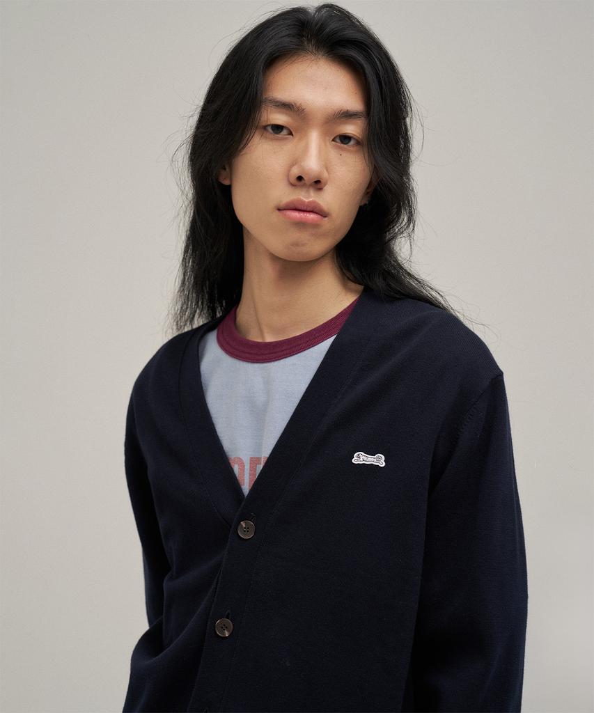 Le Tigre Classic V-Neck Cardigan (Navy)