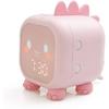 ®RisingFF Digitaler Wecker in Rosa mit Dinosaurier-Motiv für Kinder, mit Nachtlicht