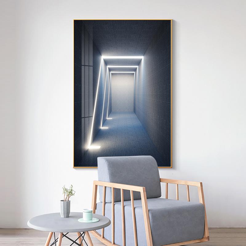 Nordic Building Corridor Picture Light and Shadow Painting On Canvas Posters Prints for Entrance Living Room Decor Wall Art