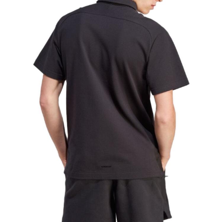 adidas Polo Shirts Men's Black Polo Collar Moderate Straight Fit IA3124