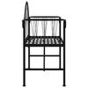 Vidaxl Garden Bench for 2 People, 128 Cm, Black, Steel