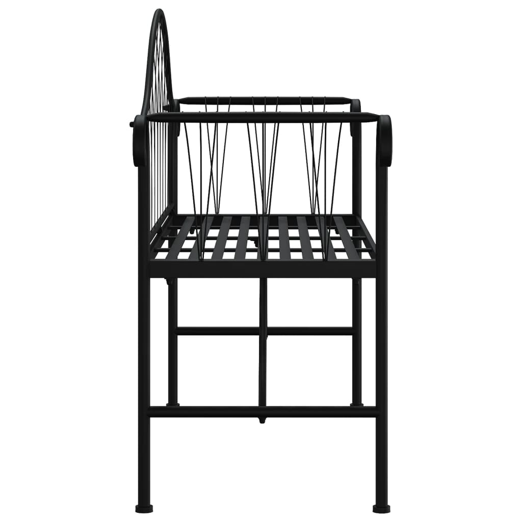Vidaxl Garden Bench for 2 People, 128 Cm, Black, Steel