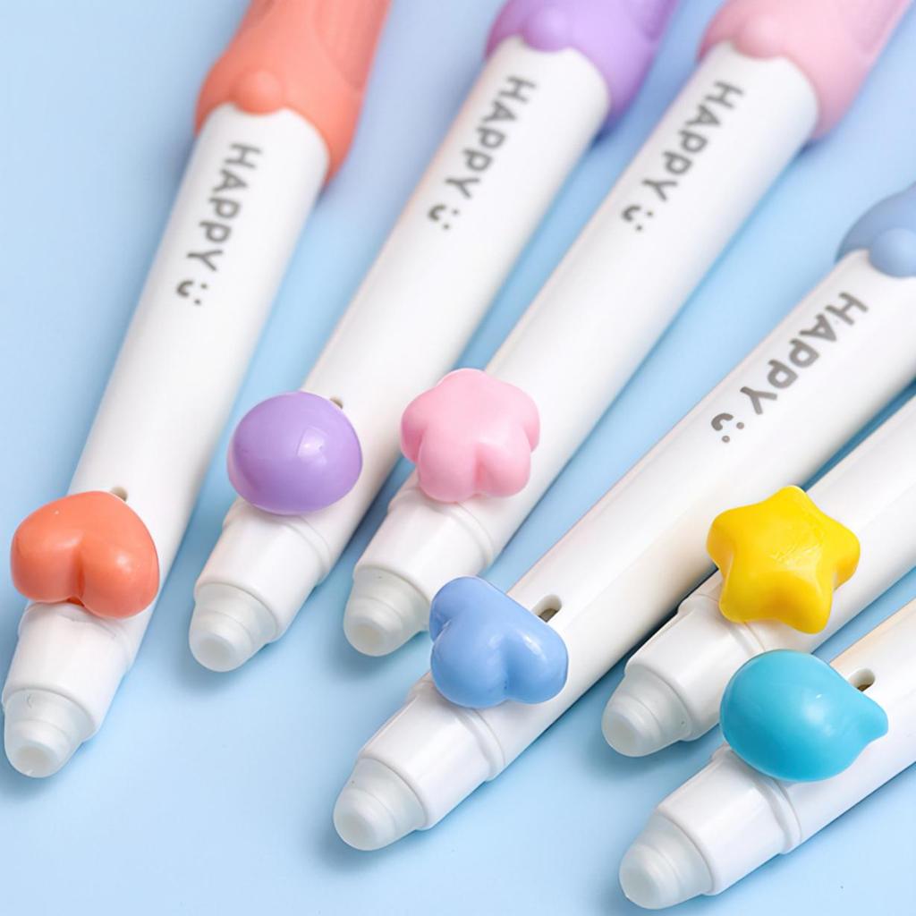 Sada 3 kusů gelových per Happy Beans Ergonomický trojúhelníkový grip smazatelný černý barevný inkoust 0,5 mm kuličkové pero pro školu psaní