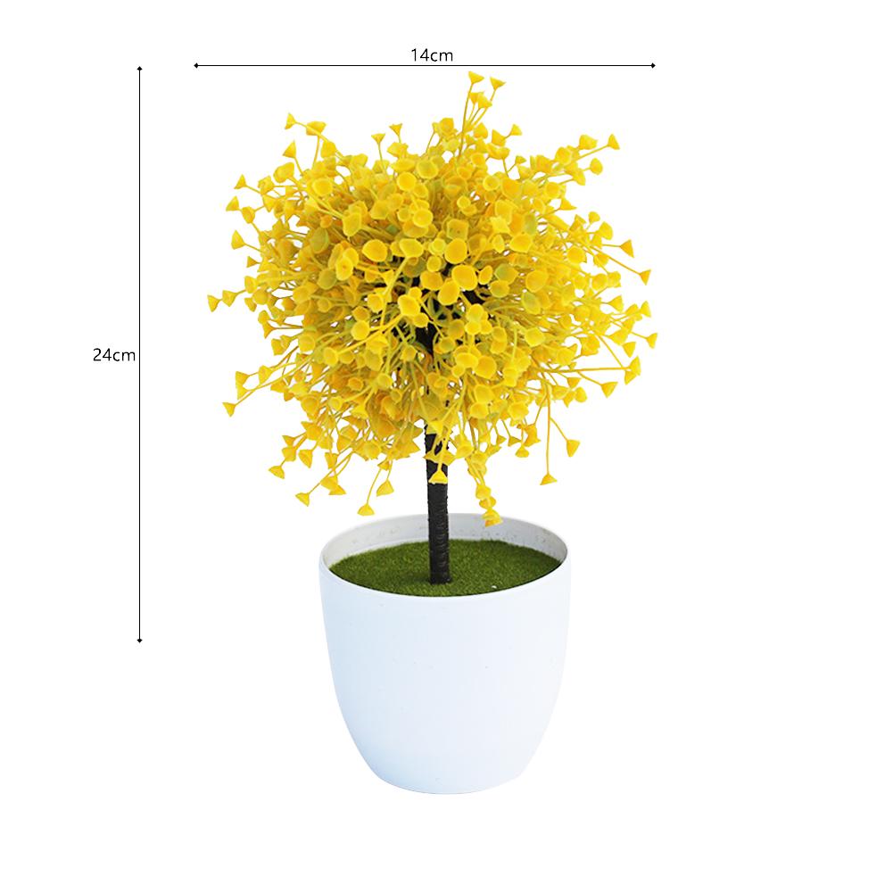 Colorful Simulation Bonsai Ornaments Light-weight Realistic Artifical Fake Plant Flower Potted For Indoor Outdoor Decoration