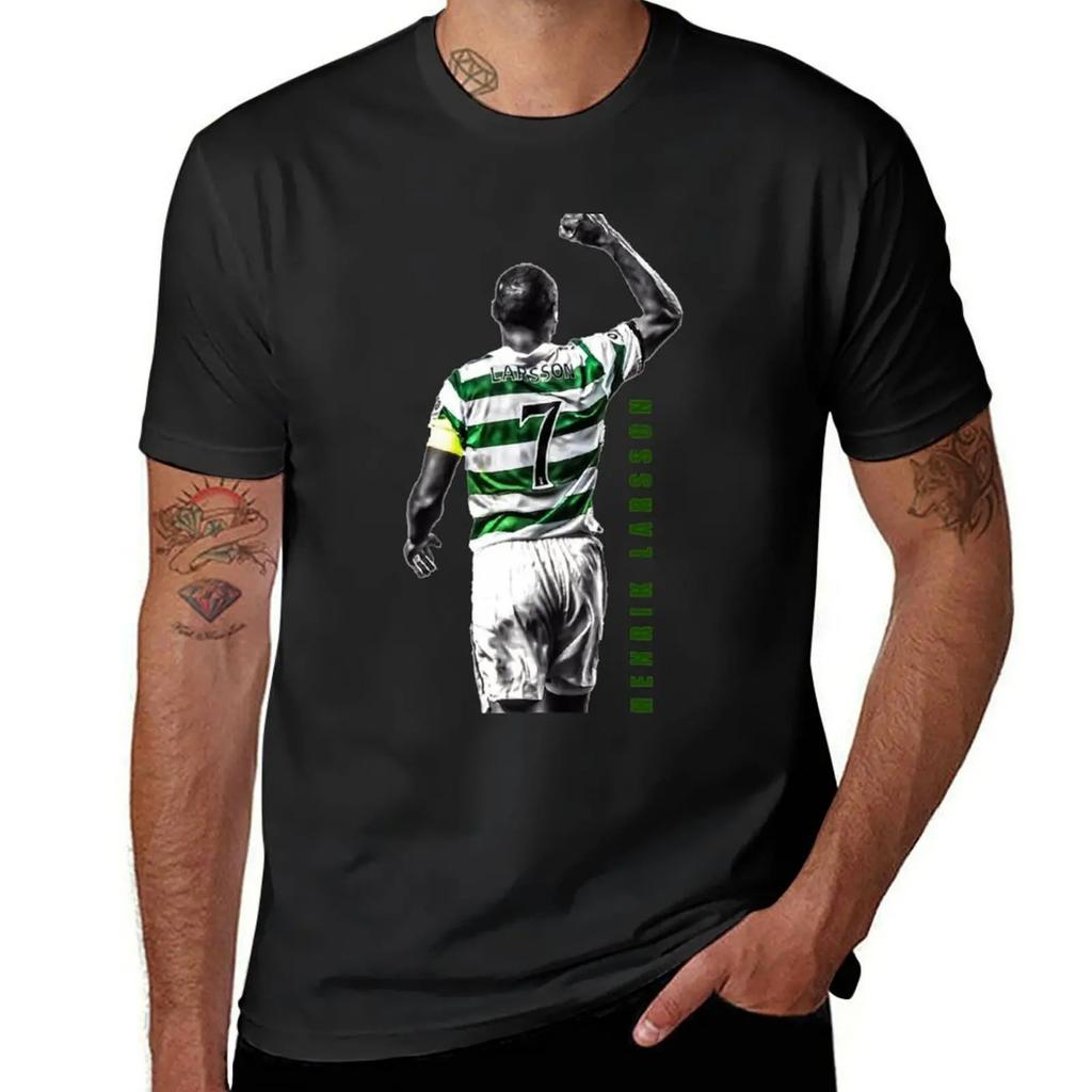 2024 MODE Henrik Larsson Celtic Football Club Legende Kunstwerk T-Shirt Jungen Tierdruck für einen Jungen Einfache Sweatshirts Männer