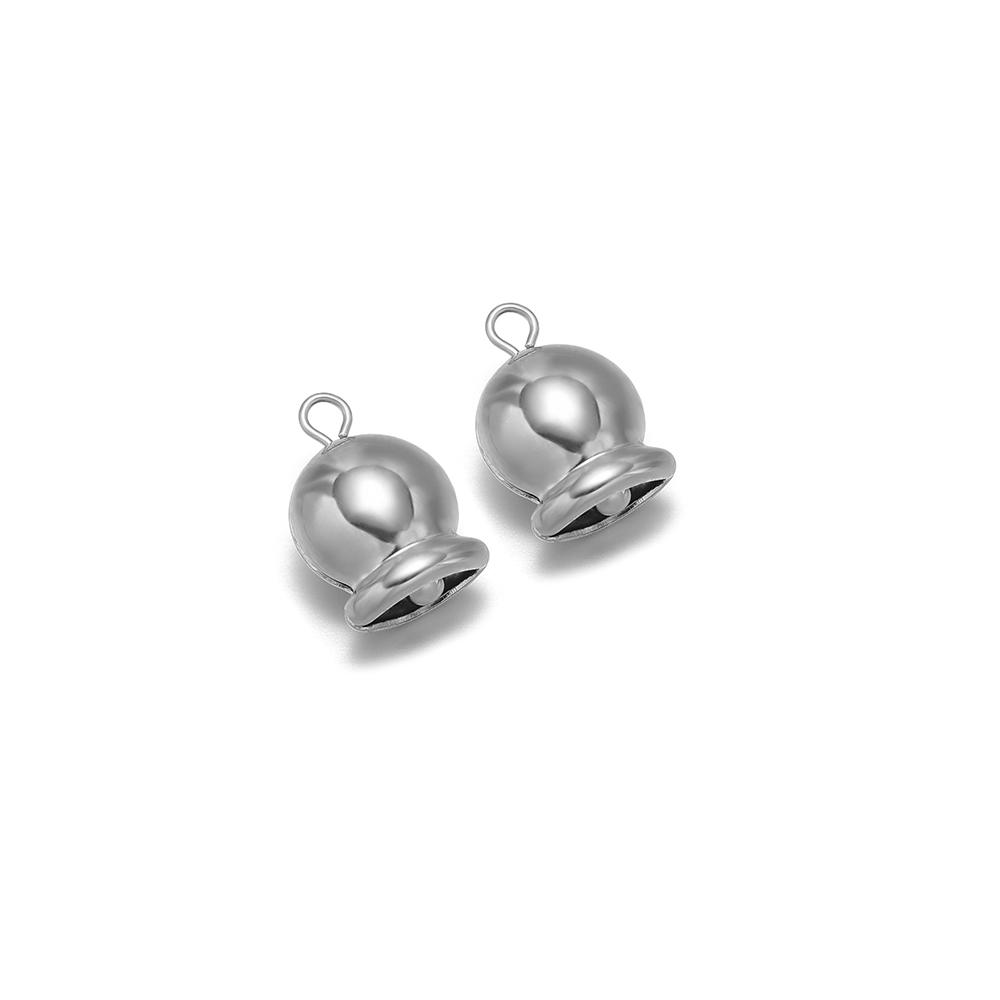 

5pcs Stainless Steel Exquisite 10mm Enamel Zircon Bell for DIY Jewelry Bracelet Making Santa Claus Bells Christmas Decoration