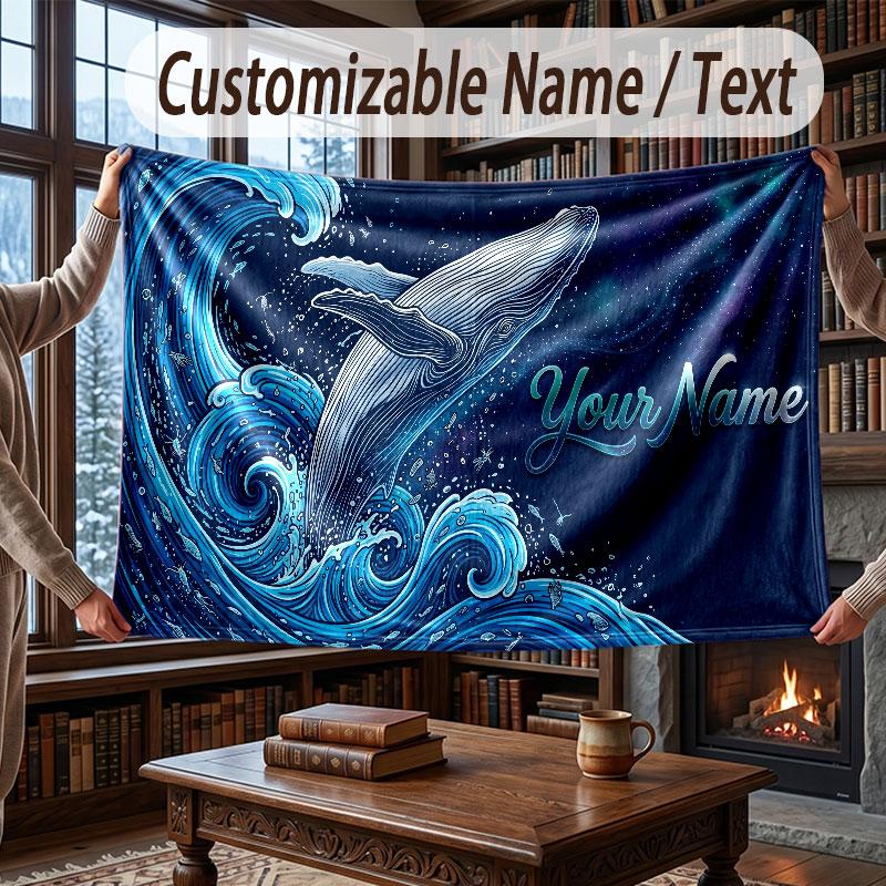 Weltraum Kosmisches Thema Decke Benutzerdefinierter Name Text Personalisierte Decke Weich Gemütlich Decke für Zuhause Sofa Bett