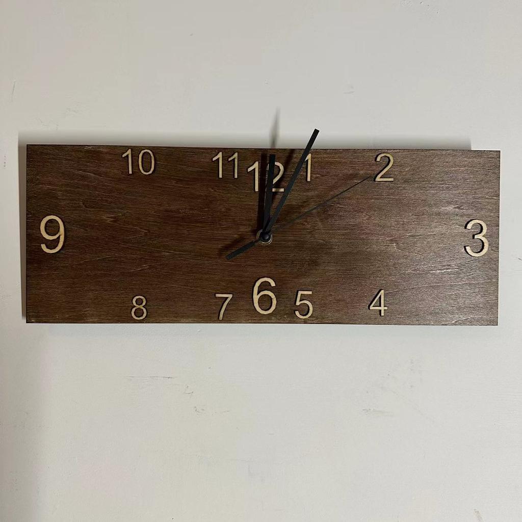 Orologio da Parete Rettangolare in Legno Retrò Digitale Stereo Decorazione per Casa Soggiorno Ufficio Orologio da Appendere a Parete Orologio al Quarzo