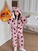 Girls' Cartoon Fleece-Lined Pajama Set - Warm Winter Wear for Babies & Kids