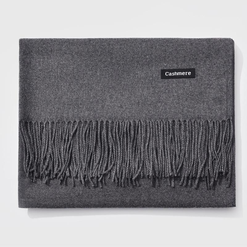 2024 Autumn/Winter Women's Solid Color Faux Cashmere Shawl & Snood Scarf Set