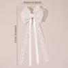 2 Stück Beige Spitze Schleife Haarspangen Mit Langem Band Elegante Perlenbesetzte Chiffon Schleife Barette Für Mädchen Frauen Haarschmuck