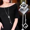 Rhinestone Tassel Sweater Chain Long Necklace