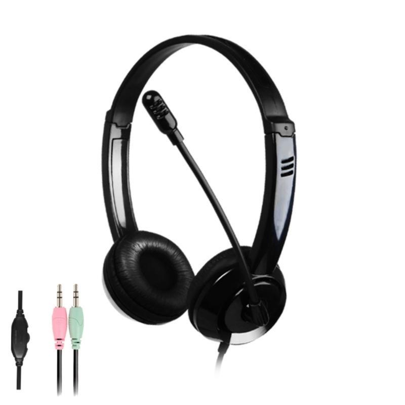 Wire Headsets Over Ear Noise Cancelling Headphone with 3.5mm Plugs and Builts In Microphone for Clear Call Earphone