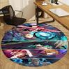 Jujutsu Kaisen Pattern Round Rug, Indoor/Outdoor Mat, for Picnic, Gameroom, Bedroom, Office, Living Room, Home Decor Carpet, Birthday Gift