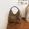 1Pc 2026 New Fashionable Versatile Retro Foreign Style Underarm Bag Solid Color Texture Shoulder Messenger Bag