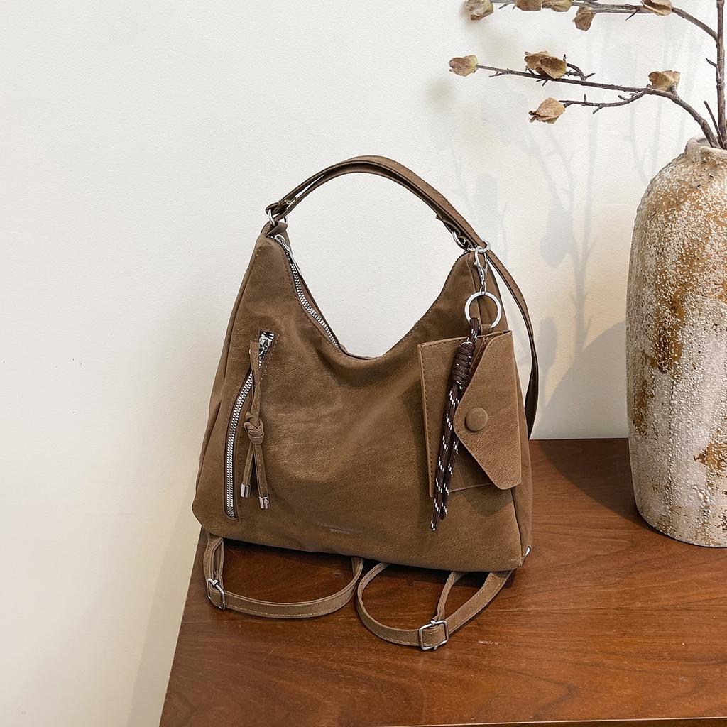 1Pc 2026 New Fashionable Versatile Retro Foreign Style Underarm Bag Solid Color Texture Shoulder Messenger Bag