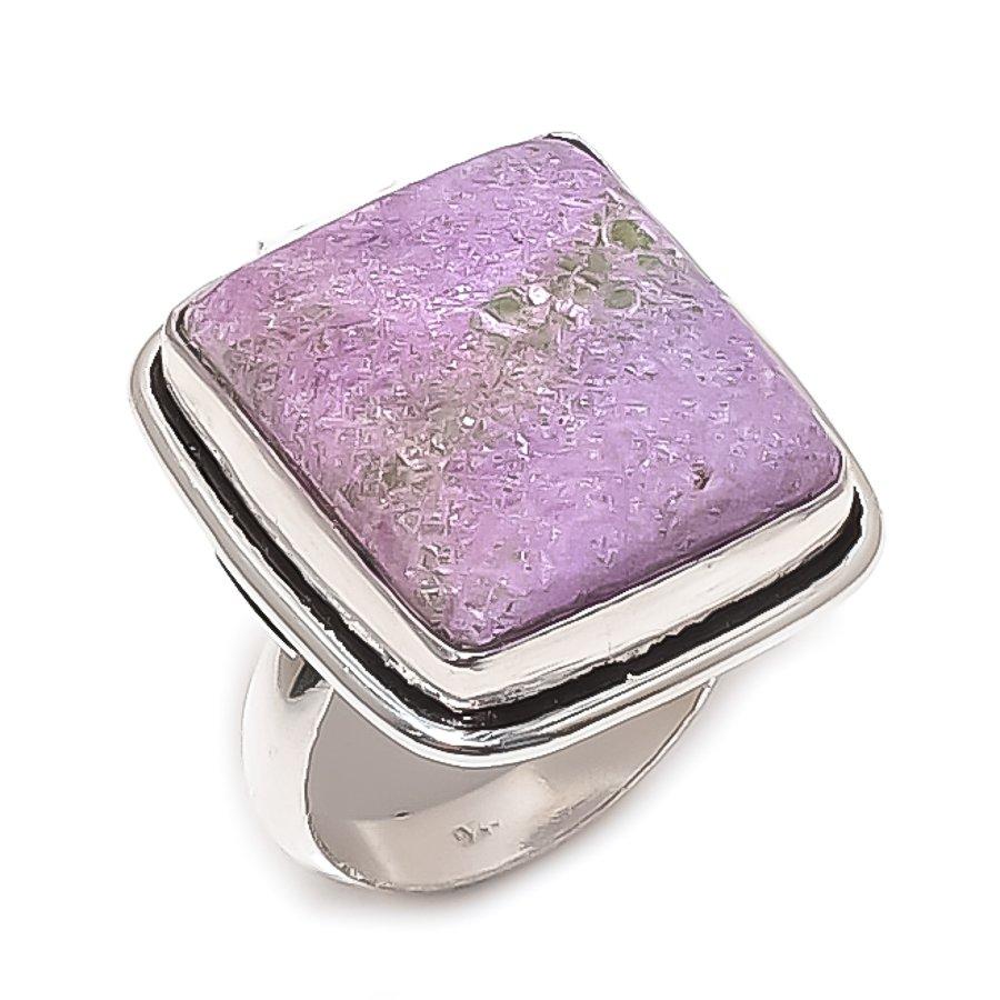 Natural Purpurite Gemstone 925 Sterling Silver Jewelry Ring Size 7.5 O3M67