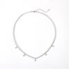 Hot Sale Delicate Tennis Chain Rhinestone Tassel Pendant Necklace Plated 18k Gold Stainless Steel Waterproof Diamond Chain Women