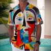 Línea Casual Primavera y Verano Facebook Camisa Hawaiana Estampada 1D Hombres Fabricante Comercial Viento Ligero Maduro Lino