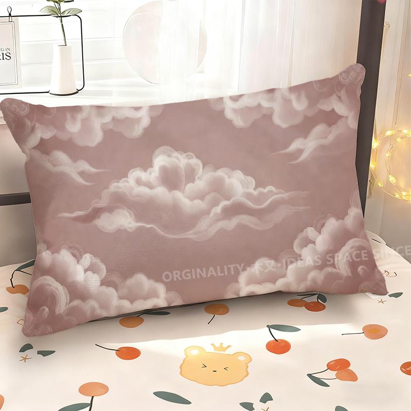 Pink Clouds Patterned Pillowcase Suitable For Sofa Bedroom Car Pillow Cover Cushion Rectangular Back Cushion