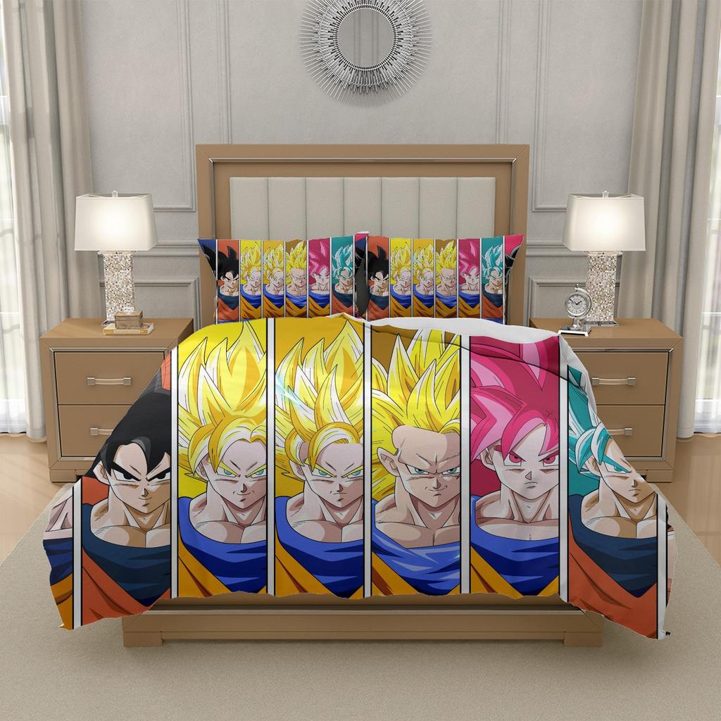 G-Goku D-Dragon B-Ball Z-Z Anime Duvet Cover Set Bedding Smooth Polyester Kids Room Gift EU 135x200 155x220 200x200, US UK AU Sizes