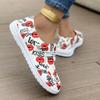 Trendy Women's Shoes 2024 Autumn New Design Sense Printed Casual Flat Bottom Comfortable Women's Sports Shoes Zapatos De Mujer