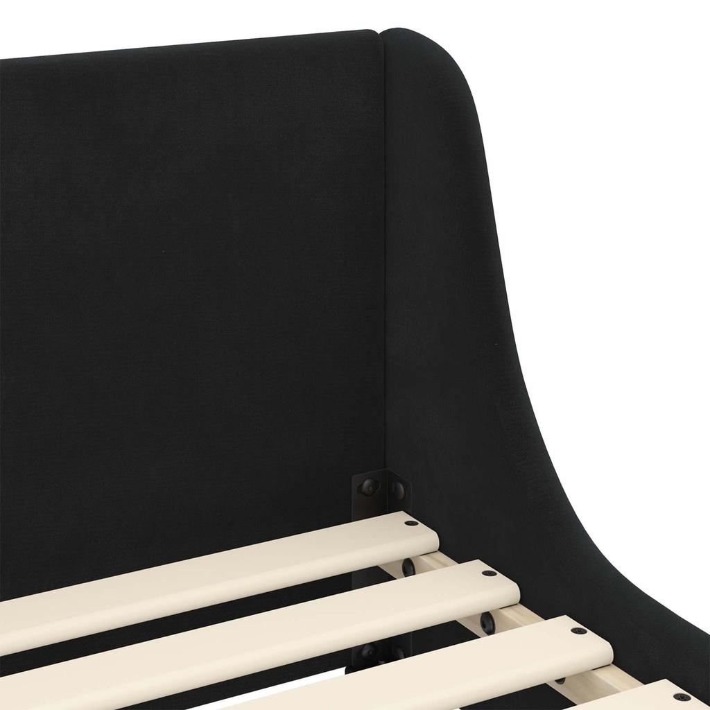 Kids Bed Frame with Headboard Black 80 x 200 cm Velvet