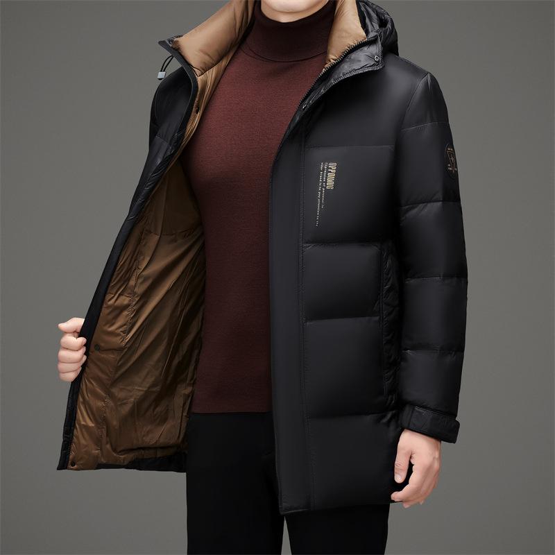 Men'S Down Jacket White Duck Down Can Be Removed Hat In Autumn And Winter Fashionable Urban Down Jacket