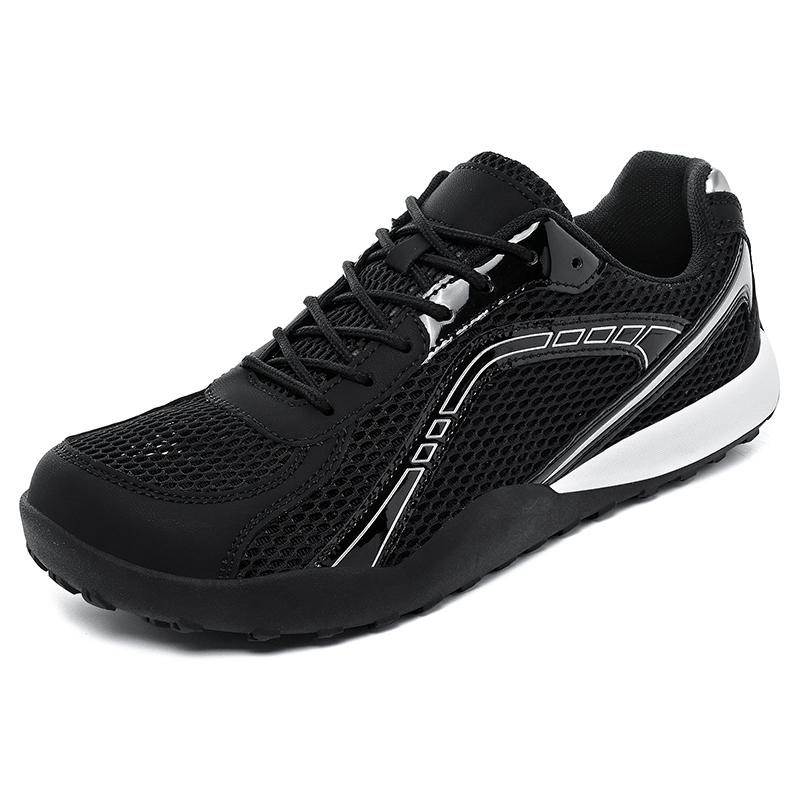 TUINANLE Couple Unisex Wide Toe Sneakers Breathable Mesh Lightweight Black All Day Comfort Casual Walking Shoes for Daily Outdoor