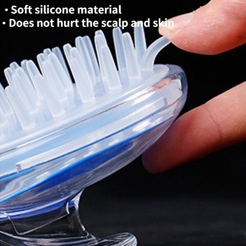 Cristal transparente cabeça massagem shampoo escova pente macio silicone escova de banho purificador lavagem cabelo chuveiro cuidados limpeza suprimentos