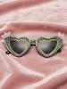 Cute Diamond Encrusted Cat Eye Women Sunglasses Trendy Female Sun Glasses Light Luxury Gift KJ154