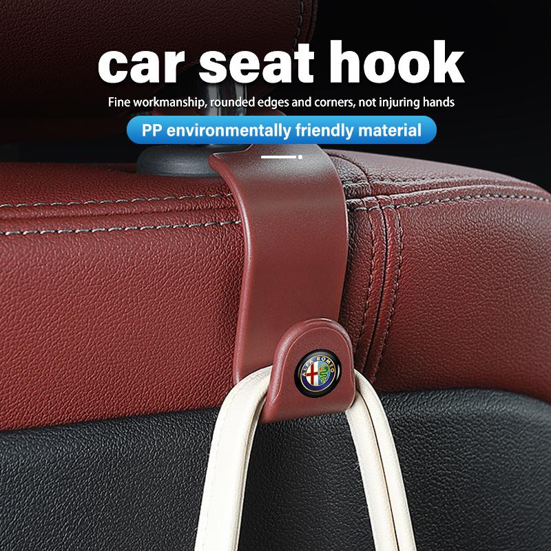 BBDJ3 4pcs Car Seat Storage Headrest Organizer Holder Fastener Hanger For Alfa Romeo GT Stelvio F1 Brera Volante Tonale Gloria Disco