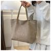 Trendy Street Style Canvas Tote Bag Fall 2023 Casual Large Capacity Shoulder Bag