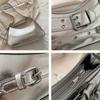 Pu Leather Belt Buckle Shoulder Bag Elegant Spicy Girls Handbag Trendy Y2k Underarm Bag  Club