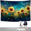 Sunflower Tapestry Galaxy Space Floral Aesthetic Tapestries Starry Sky Nature Hanging Wall Art Decor Home Decoration for Bedroom