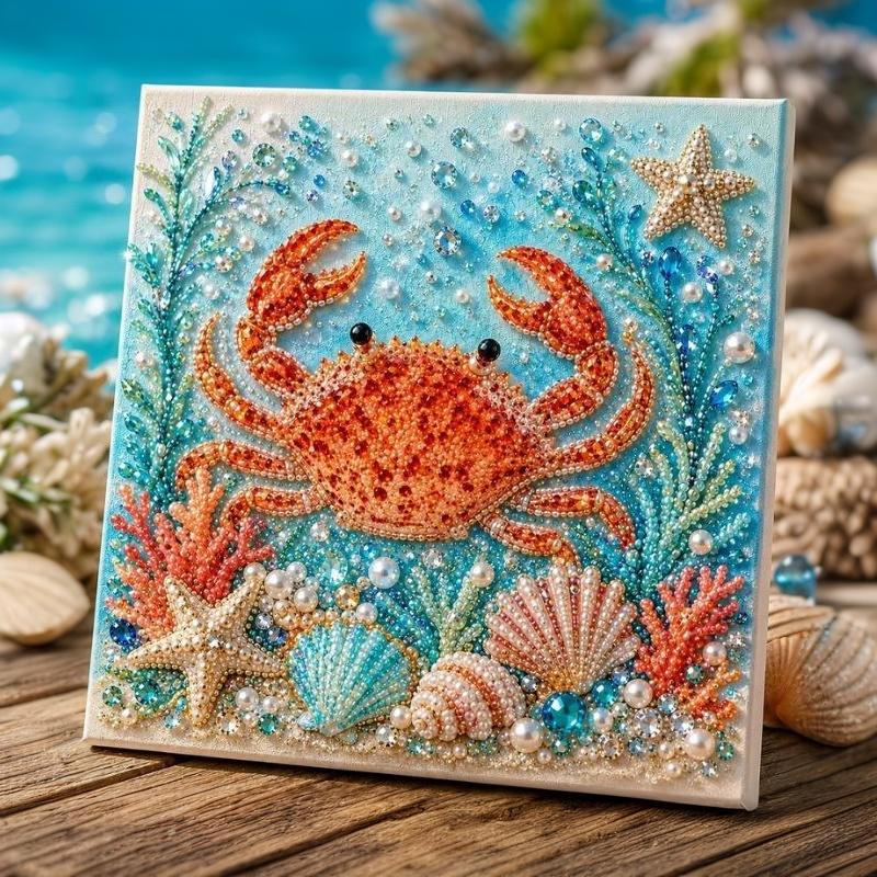 Kit de Arte con Perlas Tema Fantasma/Océano Kit de Pintura con Perlas Diy Kit de Arte con Diamantes Oceánicos Para Adultos y Principiantes Decoración de Pared Costera Brillante